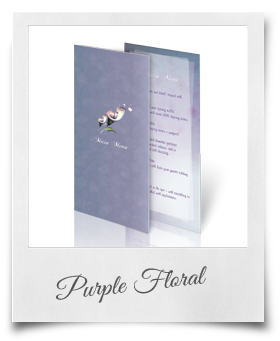 Purple Floral - Menu Card