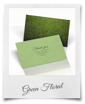Green Floral - Thank You Card